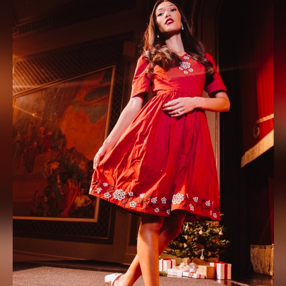 Ivy City Co Heidy Dress Red Wine